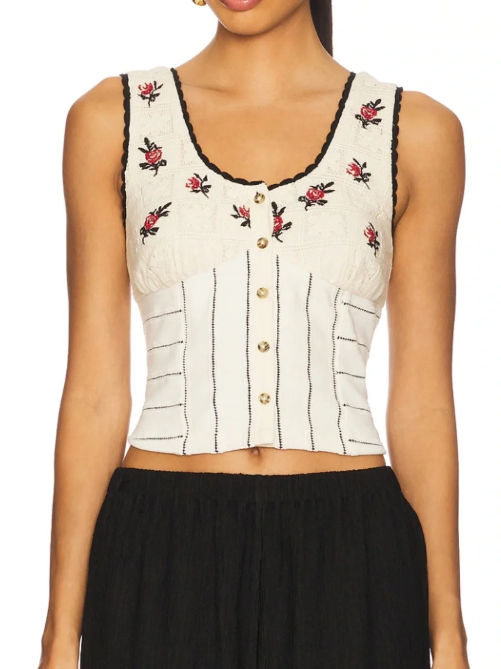 Free People Rose Bud Knit Top